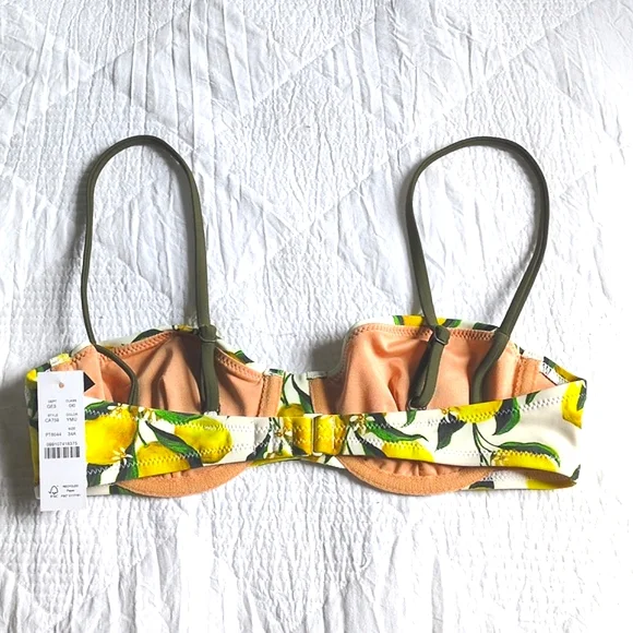 ✨HP✨ NWT..J Crew Balconette Underwire Bikini Top/Limoncello Size 34A - Picture 6 of 11